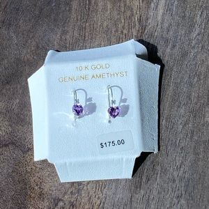 Amethyst Earrings with Diamond Accent